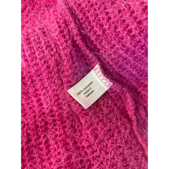 Lane Bryant Fuchsia Pink Textured Knit Sweater Size 14/16 Polyester Pullover - Picture 5 of 5